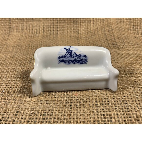 Porcelain Dollhouse Furniture 6 Piece Miniature Vintage Japan Windmill Scene - Picture 3 of 10